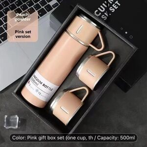 One Cup Three Lid New Stainless Steel Insulated Cup Gift Box Set 16.91oz